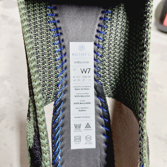 NEW Rothy’s The Point Olive Camo Slip On Ballet Flat Shoes E879 - Picture 7 of 9